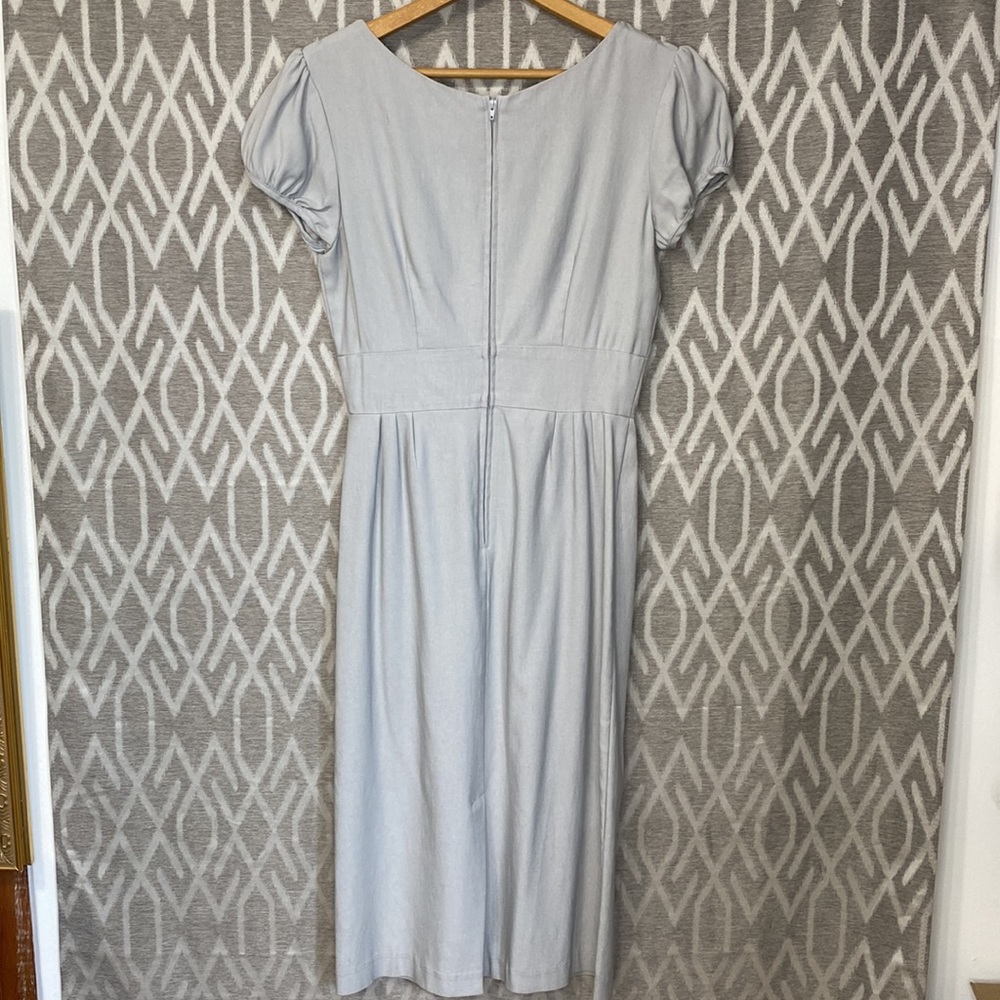 Stop Staring Pencil Dress Ashley Retro Stretch Cap-Sleeve in Dove Gray Size: Med - Picture 2 of 3